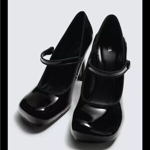 HARRY LAMBERT FOR ZARA X DISNEY LEATHER STRAPPY Black Mary Jane Heels